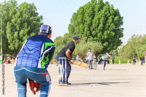 Obraz local people playing cricket
