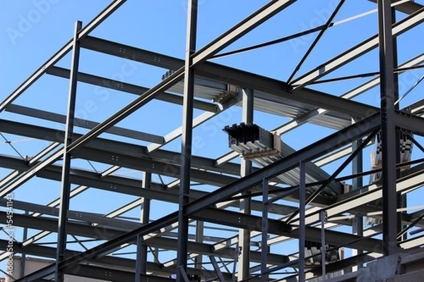 Obraz Chantier de surélévation d'immeuble en structure métallique