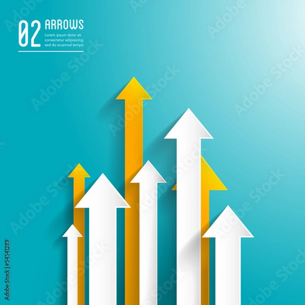Obraz Papierowe strzałki tło - Szablon projektowania graficznego