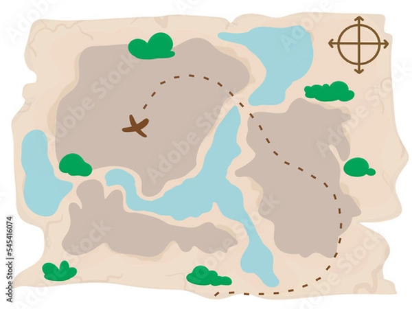 Obraz Treasure Map, Map