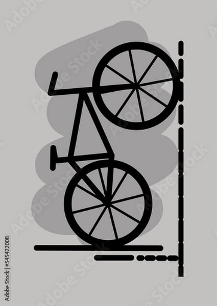 Obraz Standing Bike Wector in gray background