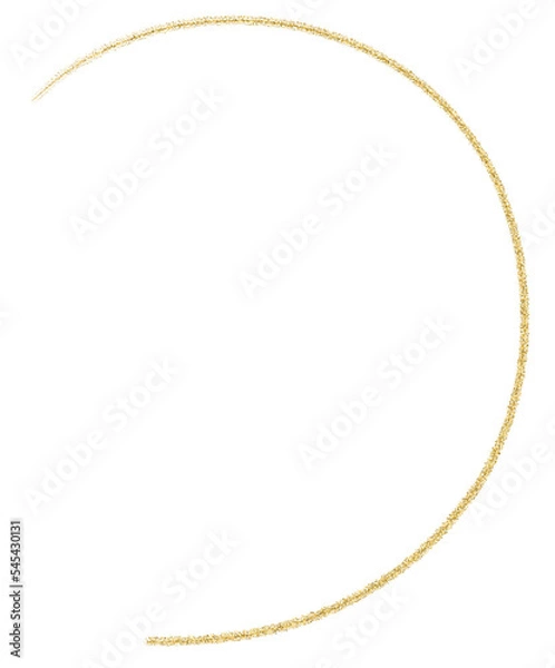 Fototapeta Gold Glitter line, Freehand curved 