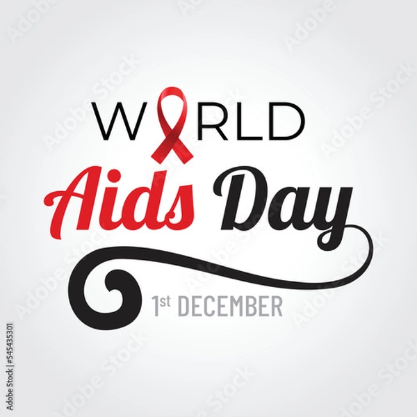 Fototapeta world aids day typography design
