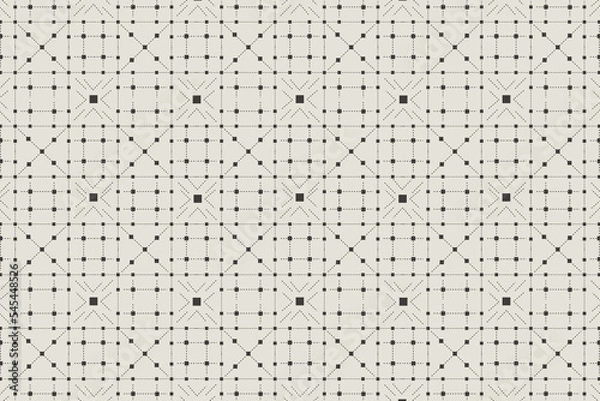 Fototapeta  Seamless pattern Beautiful fabric background. Repeating geometric tiles with dotted Vector texture, Illustration.
