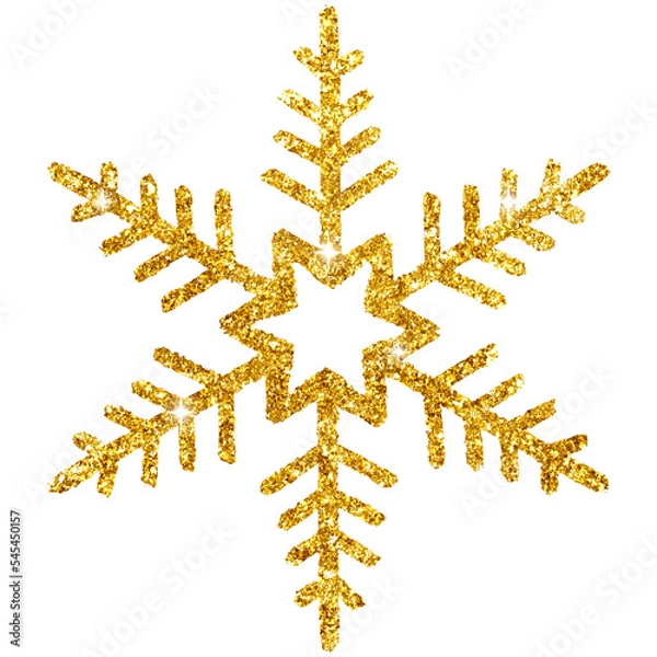 Fototapeta Gold Glitter Snowflake