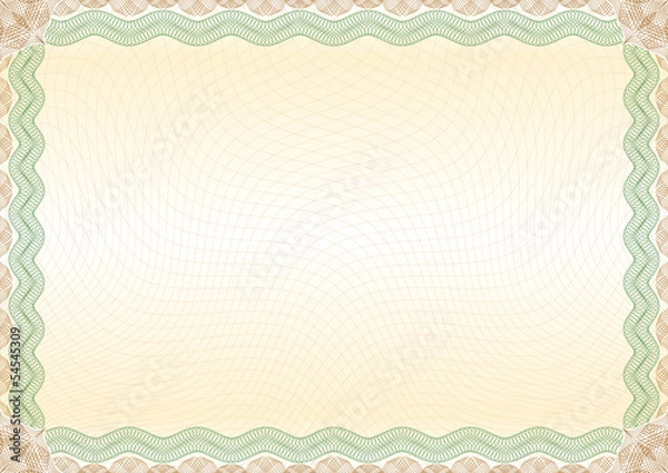 Obraz Certificate green brown border landscape