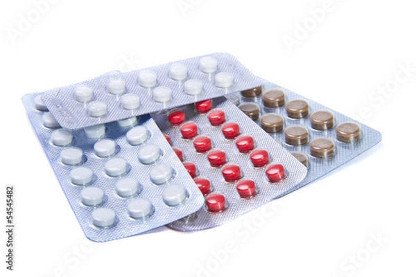 Fototapeta pills on white background