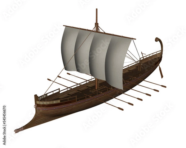 Obraz Ancient greek boat - 3D render