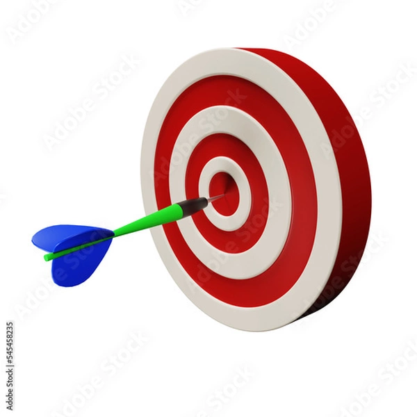 Obraz bullseye target with arrow icon 3d render design