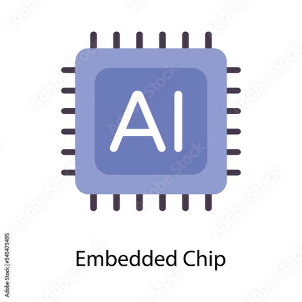 Obraz Embedded Chip vector Flat  Icons. Simple stock illustration