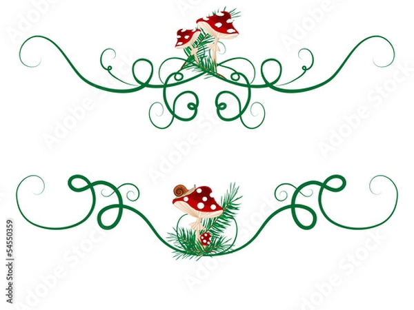 Fototapeta Mushrooms border