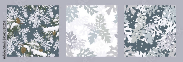 Obraz Christmas and Happy New Year seamless pattern. Vector design template.