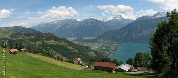 Fototapeta Swiss Alps Landscape Panorama, Eiger - Münch - Jungfrau