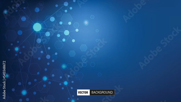 Obraz Modern medical technology digital blocks hexagon abstract background. Vector illustration.