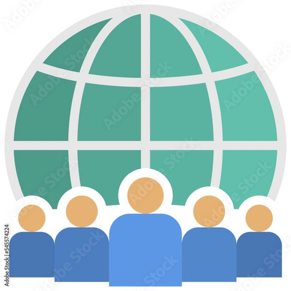 Obraz community flat style icon