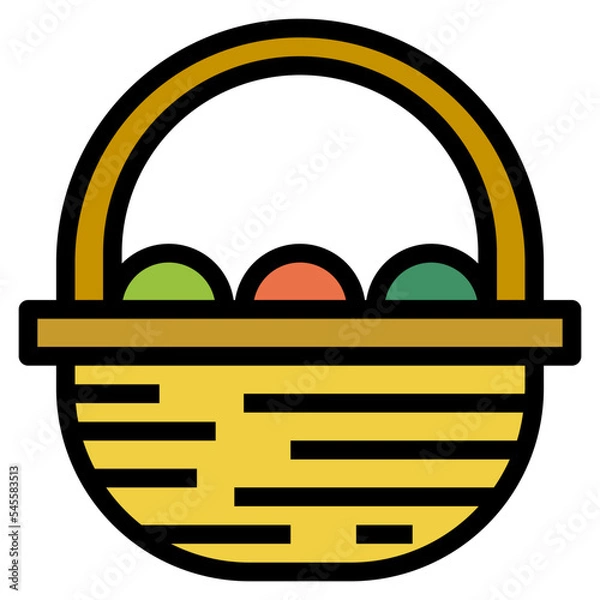 Obraz basket filled outline style icon