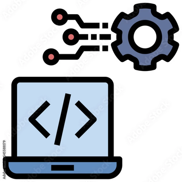 Fototapeta software filled outline style icon