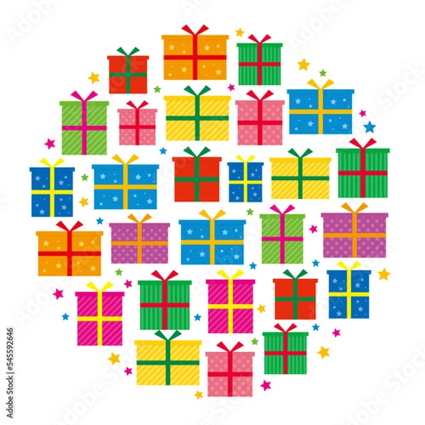 Fototapeta プレゼント　円　ビビット