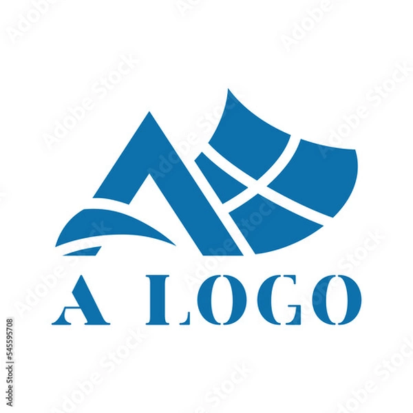 Fototapeta Modern vector logo with letter A. Status emblem. Logo for business. Illustration with the letter A on a white background. Construction, renovation work. Pyramid, triangle, mountain.