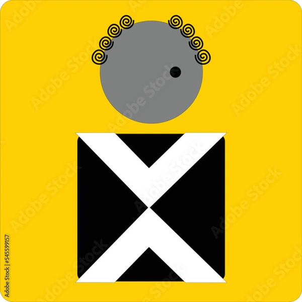 Fototapeta Grey face person art vector