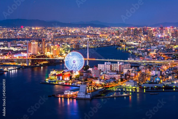 Obraz 大阪咲洲庁舎コスモタワー展望台からの夜景