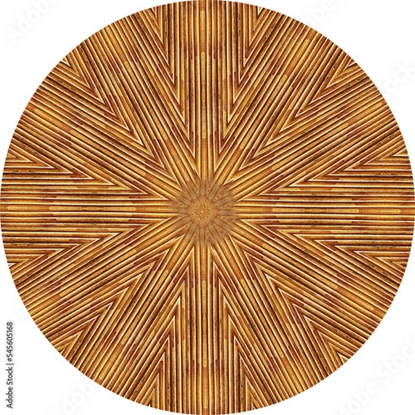 Fototapeta golden round panel abstract centered lines pattern
