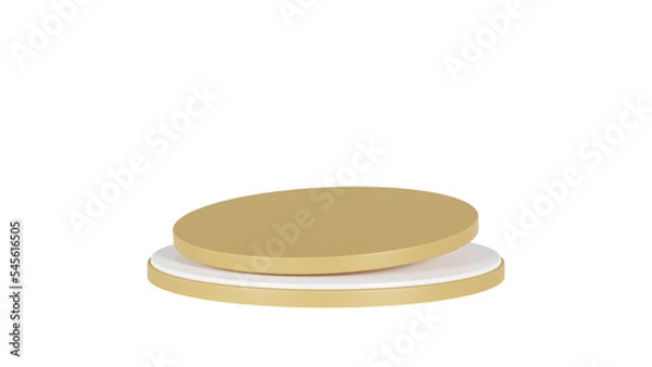 Fototapeta 3d rendering podium display with gold color