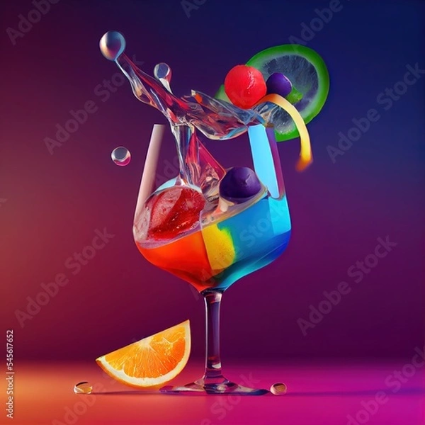 Obraz cocktail with cherry