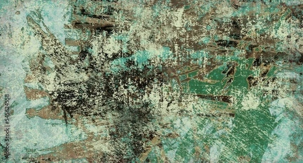 Fototapeta abstract grunge background graphic stylization on textured canvas of chaotic strokes of paint spots