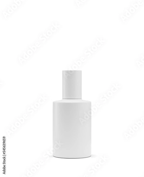 Fototapeta White bottle on white background. Mock up with no label. 3d rendered illustration.