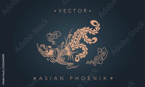 Obraz Asian traditional phoenix pattern ancient Chinese phoenix