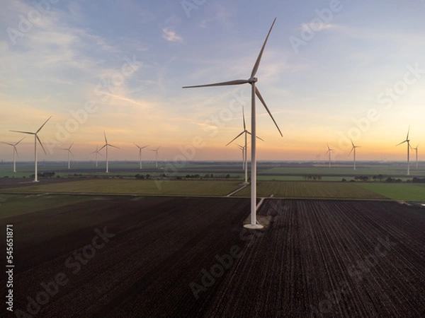 Obraz wind farm in the sunset