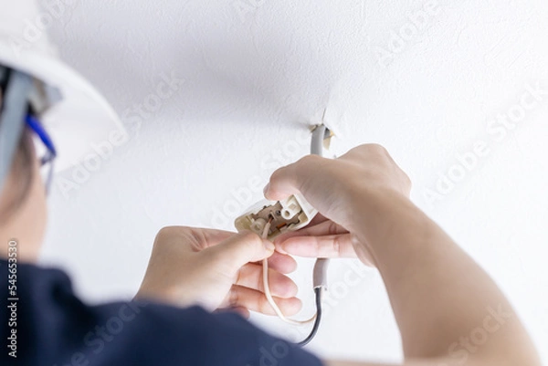 Fototapeta 照明器具用の引っ掛けシーリング交換工事	