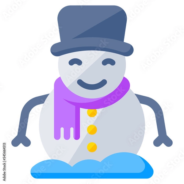 Obraz A colored design icon of snowman 