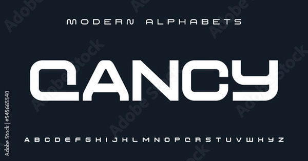 Fototapeta Sports modern tech font typography. MINIMAL vector typeface for a company. Modern gaming fonts for logo design.