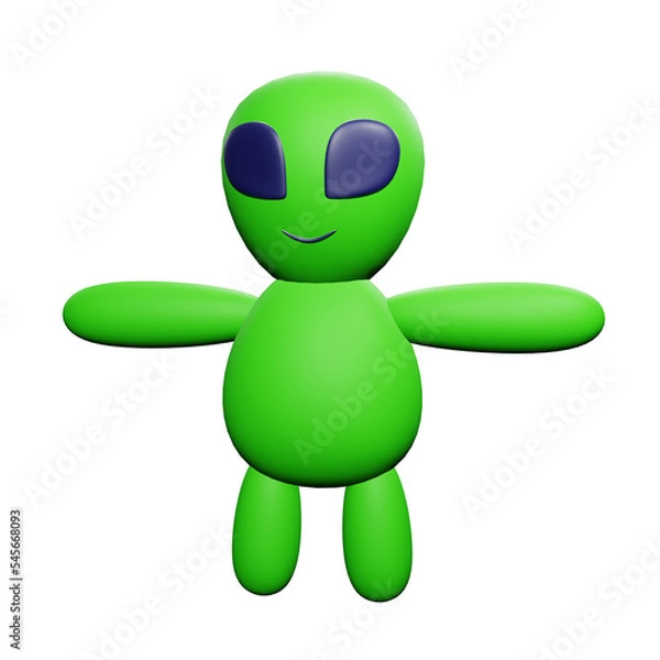 Fototapeta PNG 3d rendering of alien 1 for your content asset needs