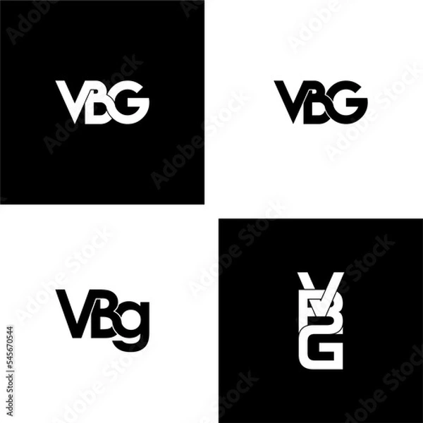 Fototapeta vbg letter initial monogram logo design set