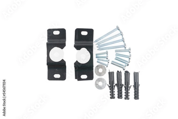 Fototapeta Black bracket for TV on a white background isolation