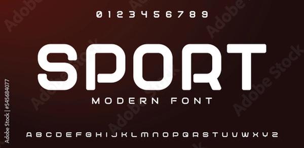 Fototapeta Sport, Abstract, Digital modern alphabet font. Logo creative font, type, technology, movie, digital, music, movie. Font and illustration in vector format.