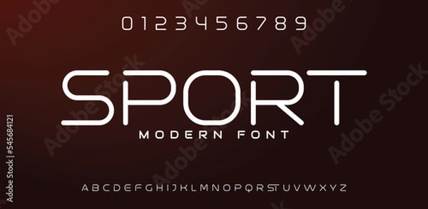 Fototapeta Sport, Abstract, Digital modern alphabet font. Logo creative font, type, technology, movie, digital, music, movie. Font and illustration in vector format.