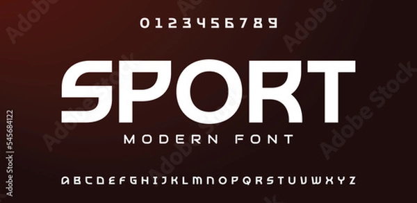 Fototapeta Sport, Abstract, Digital modern alphabet font. Logo creative font, type, technology, movie, digital, music, movie. Font and illustration in vector format.
