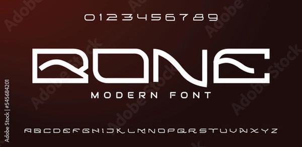 Fototapeta Abstract digital modern alphabet font. Logo creative font, type, technology, movie, digital, music, movie. Font and illustration in vector format.
