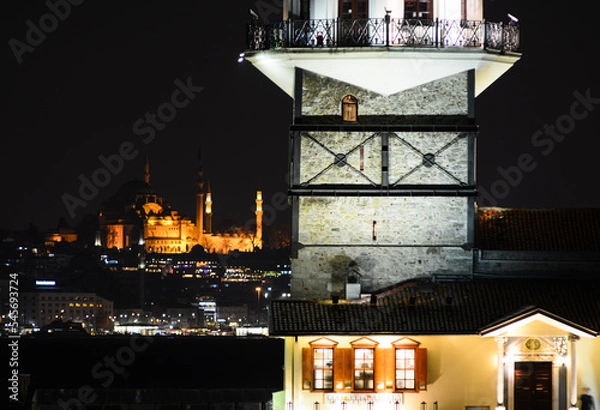 Obraz maiden's tower in night