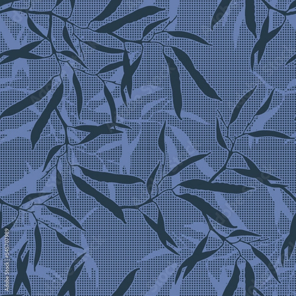 Obraz Flowering canola, canola seed pod, canola beans in seamless pattern