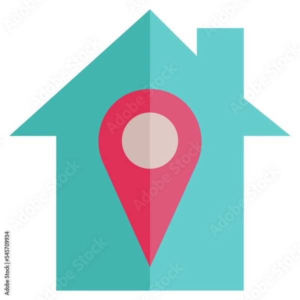 Fototapeta place flat style icon