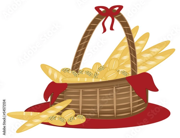 Fototapeta Brotkorb mit Weißbrot