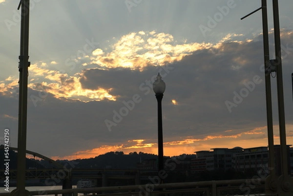 Obraz sunset over the city