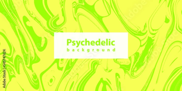 Fototapeta Yellow green vector abstract psychedelic background