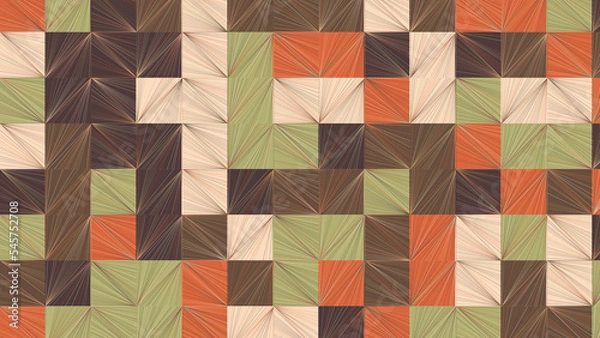 Obraz brown and beige geometric pattern, wallpaper for fabric, tile, tablecloth