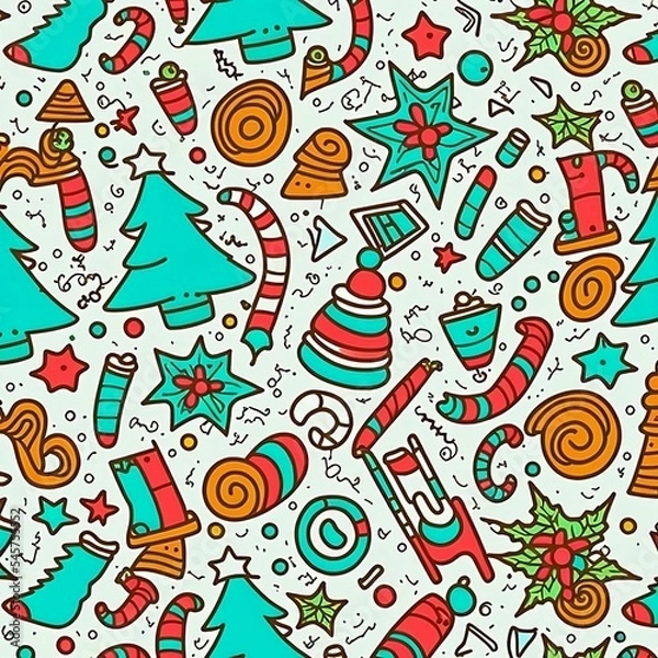 Fototapeta abstract retro christmas pattern